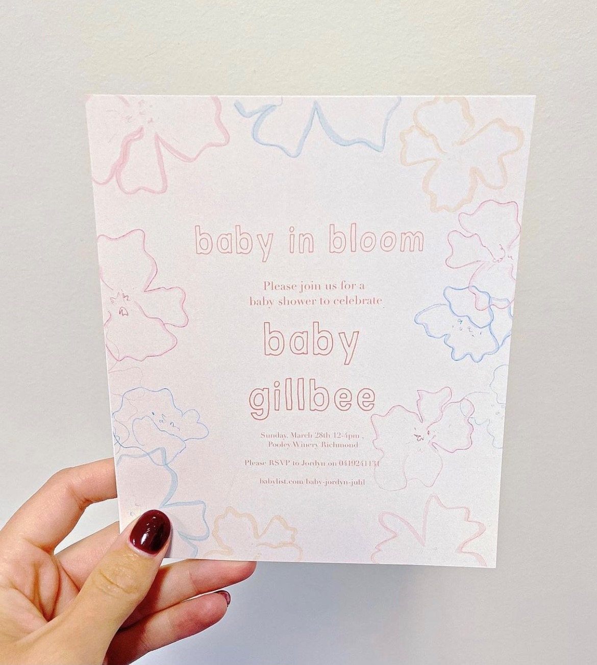 Baby in bloom invite